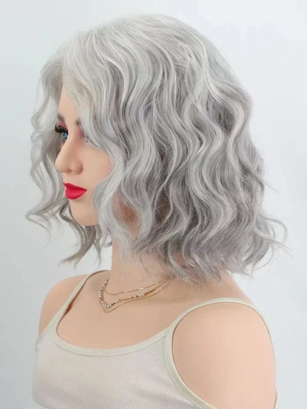 gray and white trendy wig